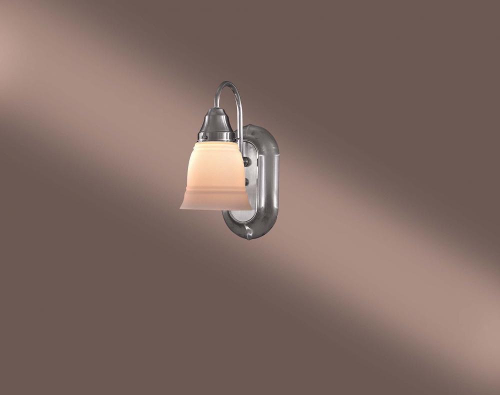 One Light Nickel Bathroom Sconce