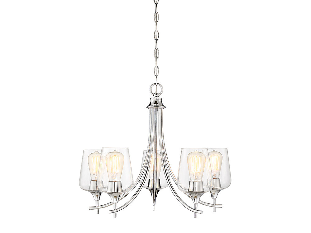 Octave 5-Light Chandelier in Polished Chrome