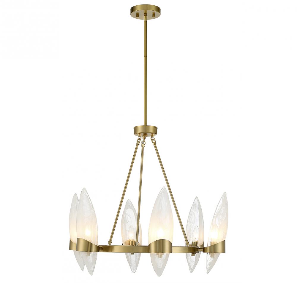 Nouvel 6-Light Chandelier in Warm Brass