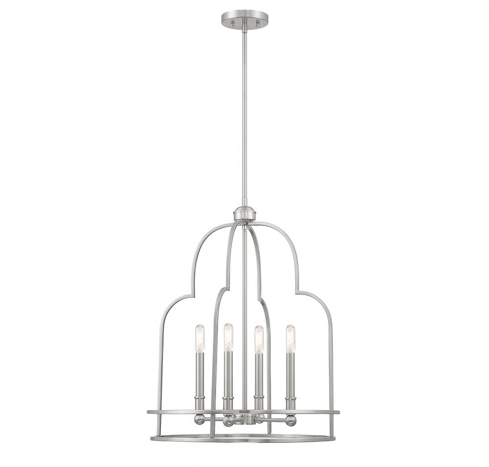 Diplomat 4-Light Pendant in Satin Nickel