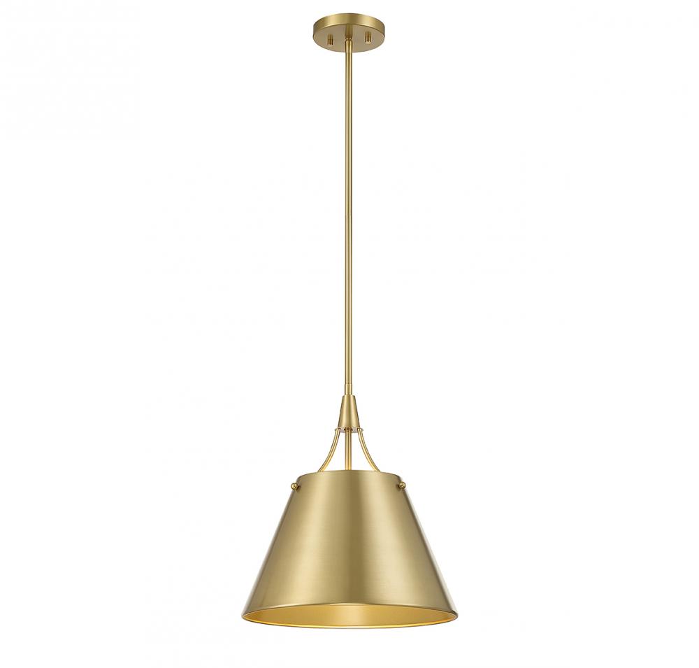 Willis 1-Light Pendant in Warm Brass