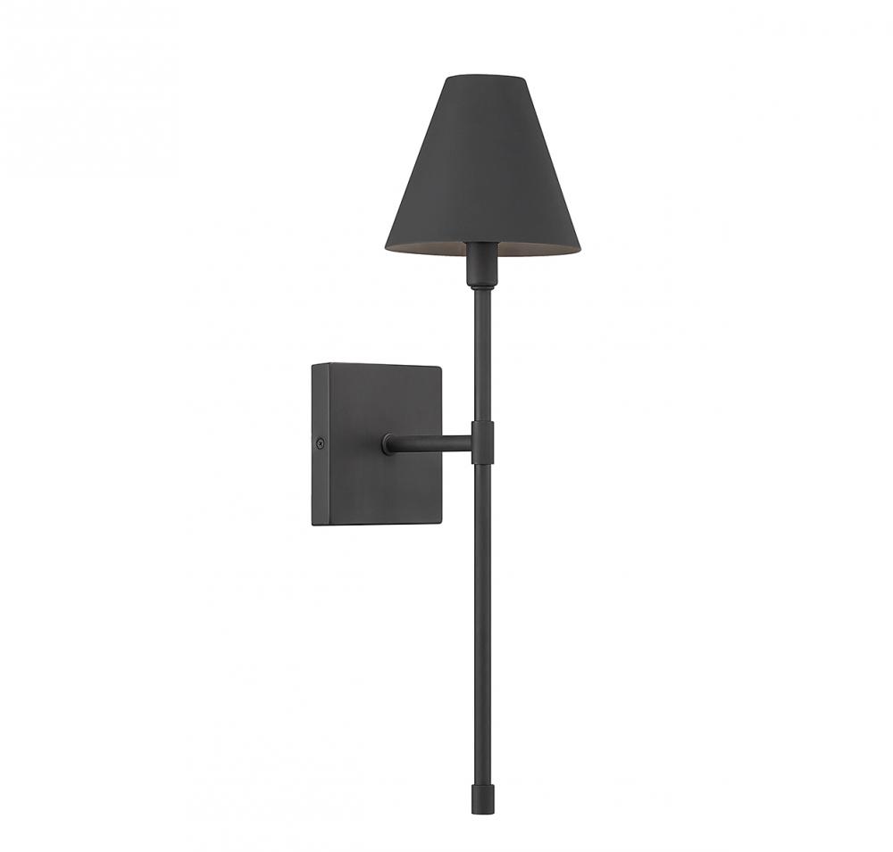 Jefferson 1-Light Wall Sconce in Matte Black