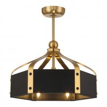 Savoy House 26-FD-7806-143 - Sheffield 6-Light LED Fan D'Lier in Matte Black with Warm Brass Accents
