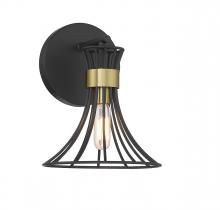 Savoy House 9-6080-1-143 - Breur 1-Light Wall Sconce in Matte Black with Warm Brass Accents