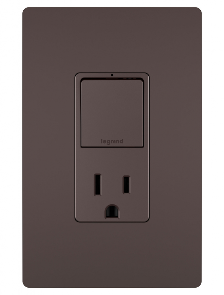 radiant? Single Pole/3-Way Switch with 15A Tamper-Resistant Outlet, Dark Bronze