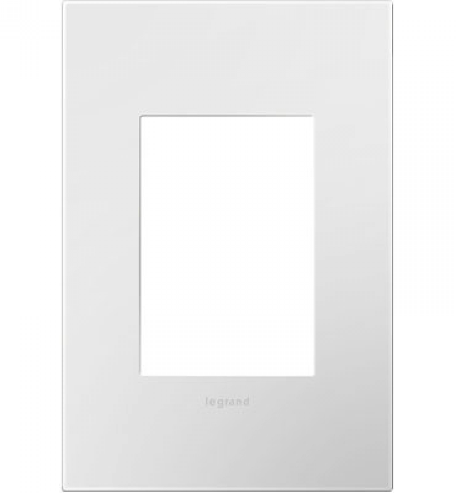 adorne? Gloss White-on-White One-Gang-Plus Screwless Wall Plate with Microban?