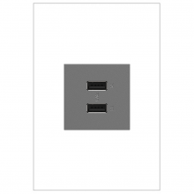 Legrand ARUSB2AA6M4 - adorne? Ultra-Fast USB Type-A/A Outlet Module, Magnesium