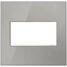 Legrand AWM2GMS4 - adorne? Brushed Stainless Two-Gang Screwless Wall Plate