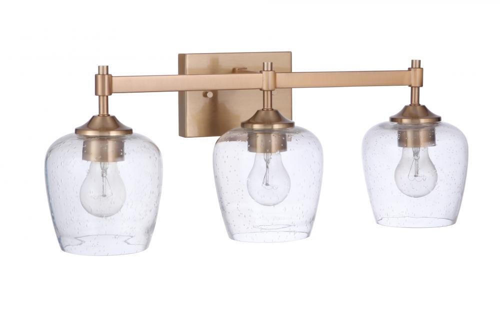 Stellen 3 Light Vanity in Satin Brass