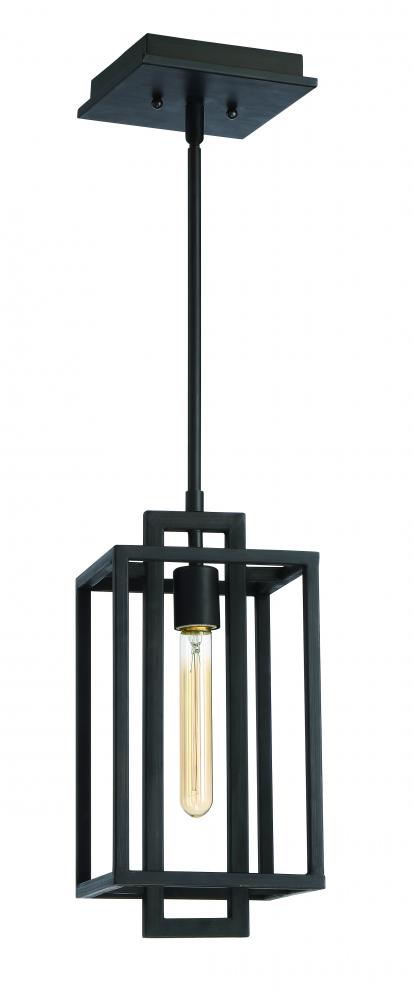 Cubic 1 Light Pendant in Aged Bronze Brushed