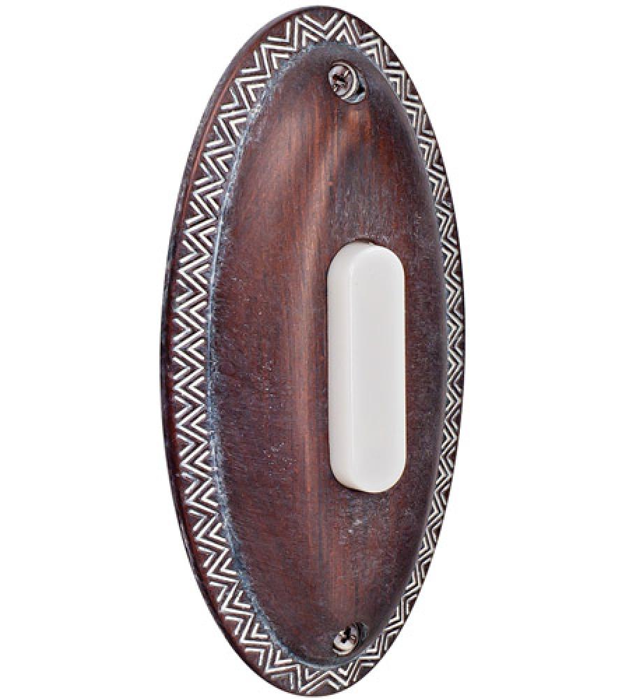 Surface Mount Oval LED Lighted Push Button in Rustic Brick
