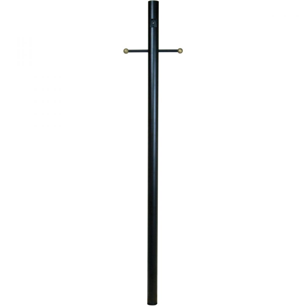 84" Smooth Direct Burial Post w/ Photocell in Textured Black