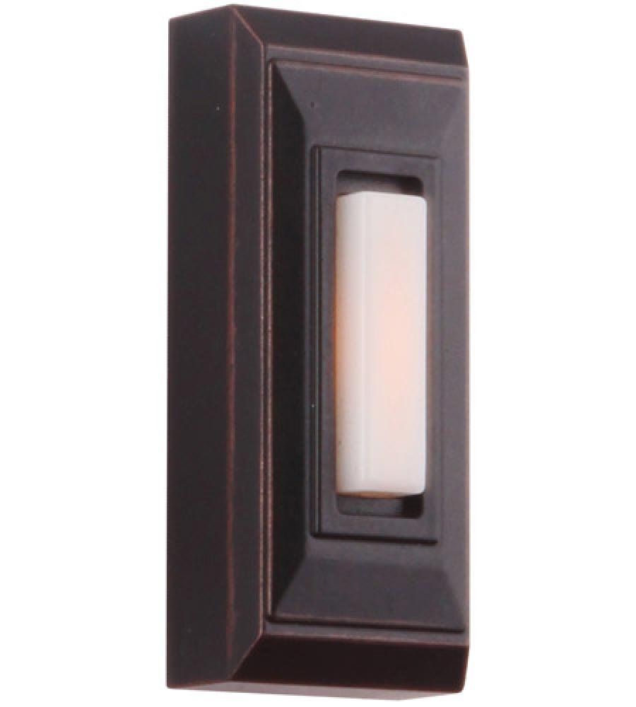 Surface Mount LED Lighted Push Button, Stepped Rectangle in Oiled Bronze Gilded