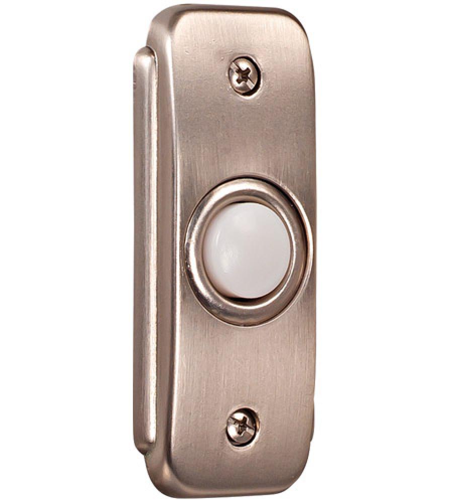 Recessed Mount Stepped Rectangle LED Lighted Push Button in Pewter