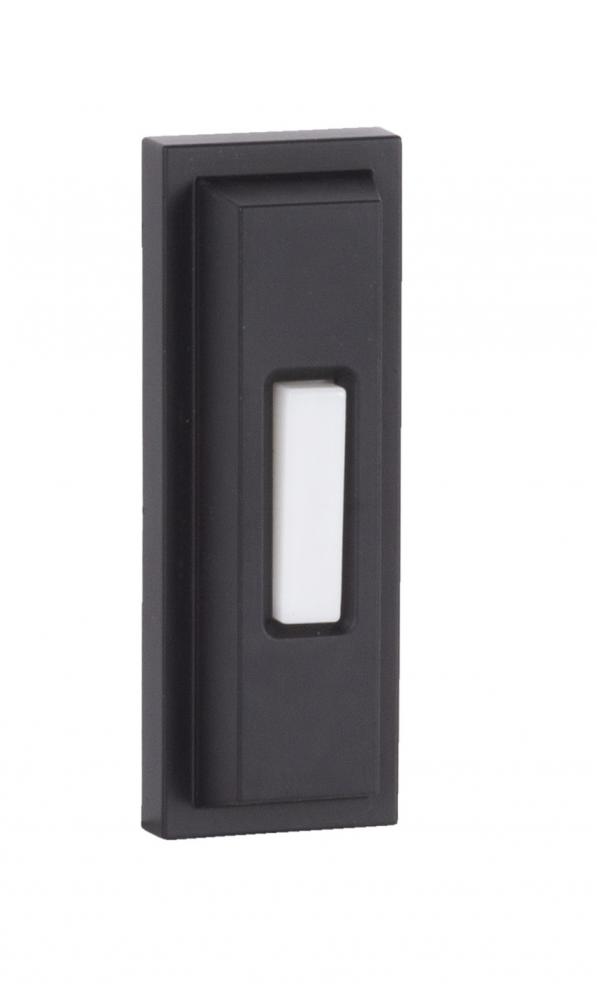 Surface Mount LED Lighted Push Button, Beveled Rectangle in Flat Black