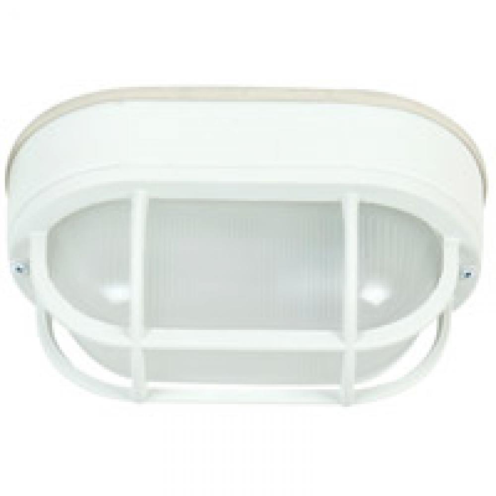 Oval Bulkhead 1 Light Small Flush/Wall Mount in Textured White