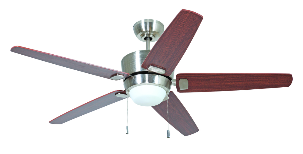 Atara 52" Ceiling Fan with Blades and Light in Brushed Polished Nickel
