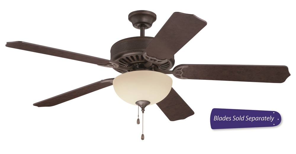 Pro Builder 202 52" Ceiling Fan with Light in Aged Bronze Textured (Blades Sold Separately)