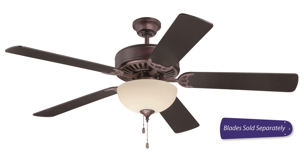 Pro Builder 202 52" Ceiling Fan with Light in Oiled Bronze (Blades Sold Separately)