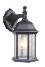 Craftmade Z294-TB-CS - Hex Style Cast 1 Light Small Outdoor Wall Mount in Textured Black (Clear Seeded Glass)