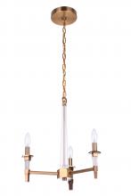 Craftmade 53223-SB - Tarryn 3 Light Chandelier in Satin Brass