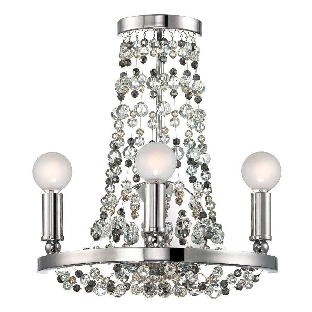 Channing 3 Light Hand Cut Crystal Polished Chrome Sconce