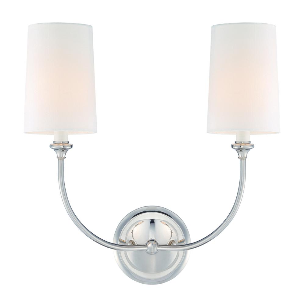 Libby Langdon Sylvan 2 Light Polished Nickel Sconce