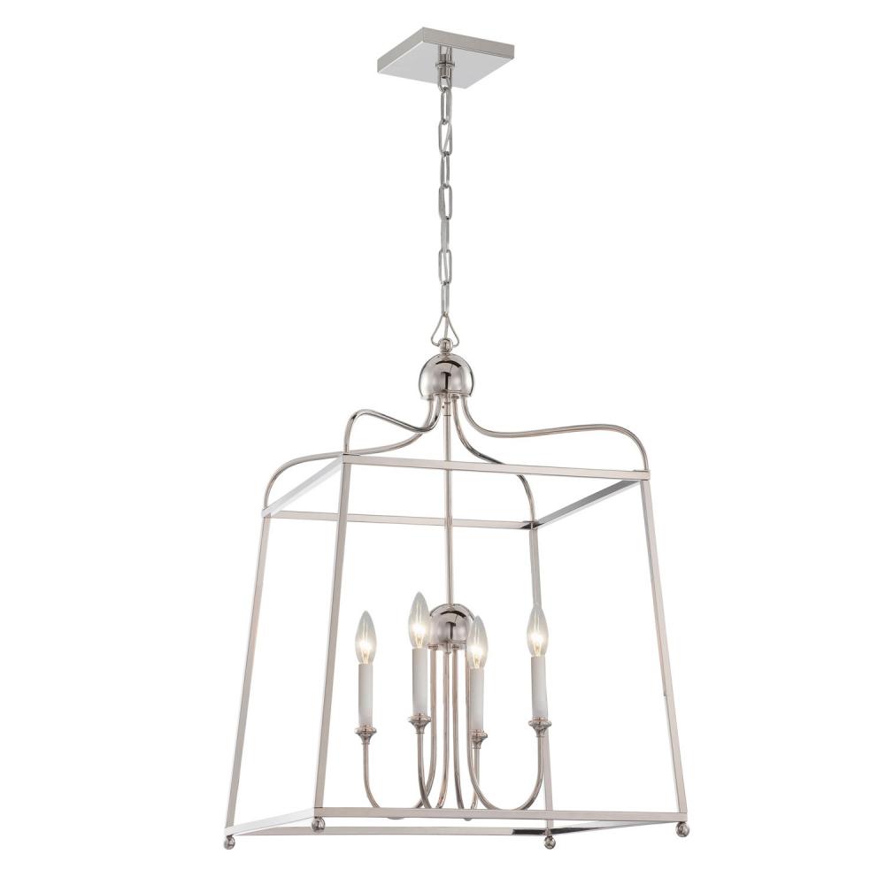 Libby Langdon Sylvan 4 Light Polished Nickel Chandelier