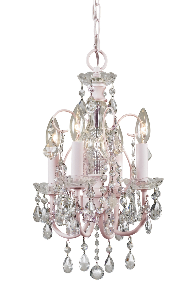 Imperial 4 Light Clear Crystal Blush Mini Chandelier