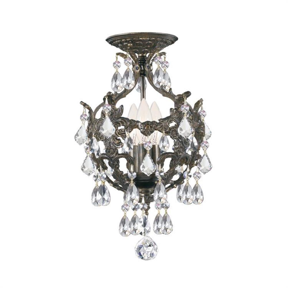Legacy 3 Light Clear Spectra Crystal Bronze Ceiling Mount