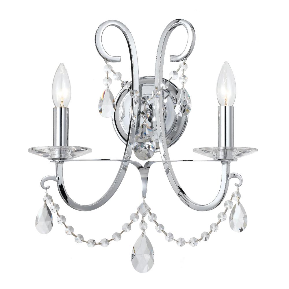 Othello 2 Light Spectra Crystal Polished Chrome Sconce