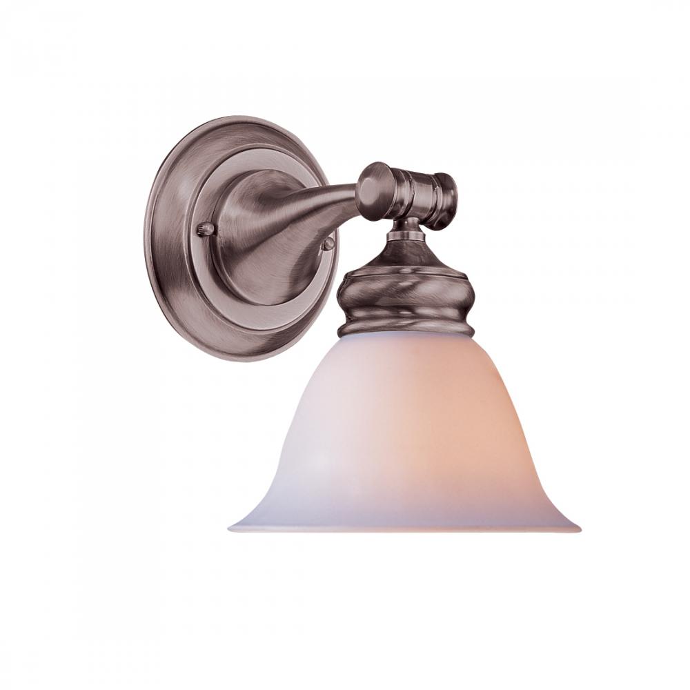 Satin Nickel Sconce with a Frosted Glass Shade