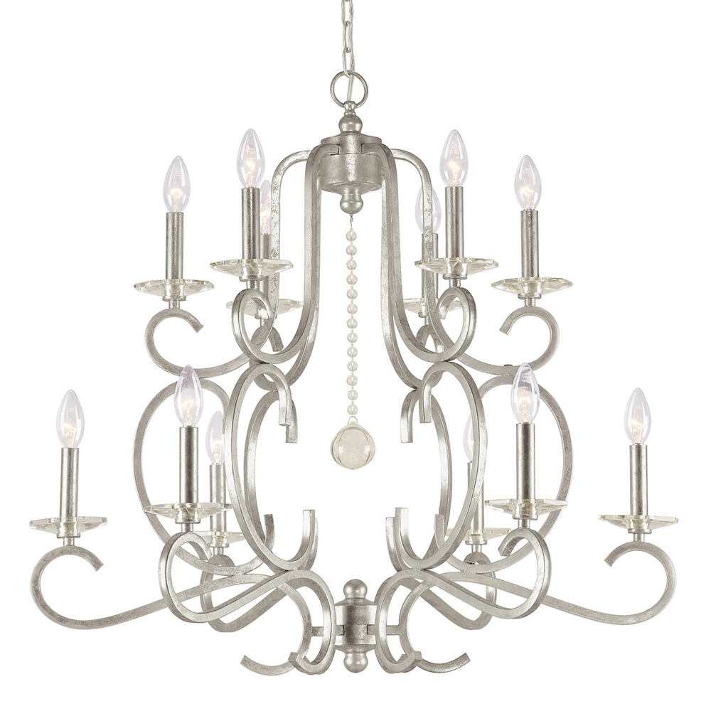 Crystorama Orleans 12 Light Silver Chandelier