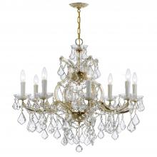 Crystorama 4408-GD-CL-MWP - Maria Theresa 9 Light Hand Cut Crystal Gold Chandelier