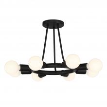 Crystorama 9043-BK - Dakota 8 Light Black Semi Flush Mount