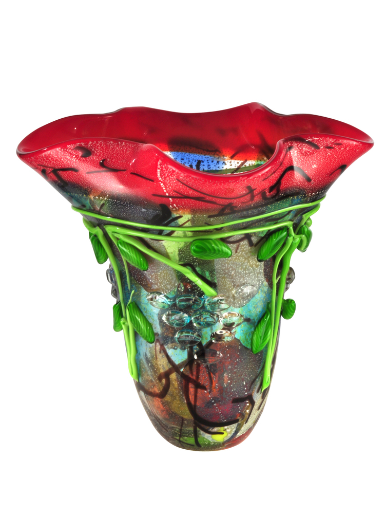 Henton Hand Blown Art Glass Vase