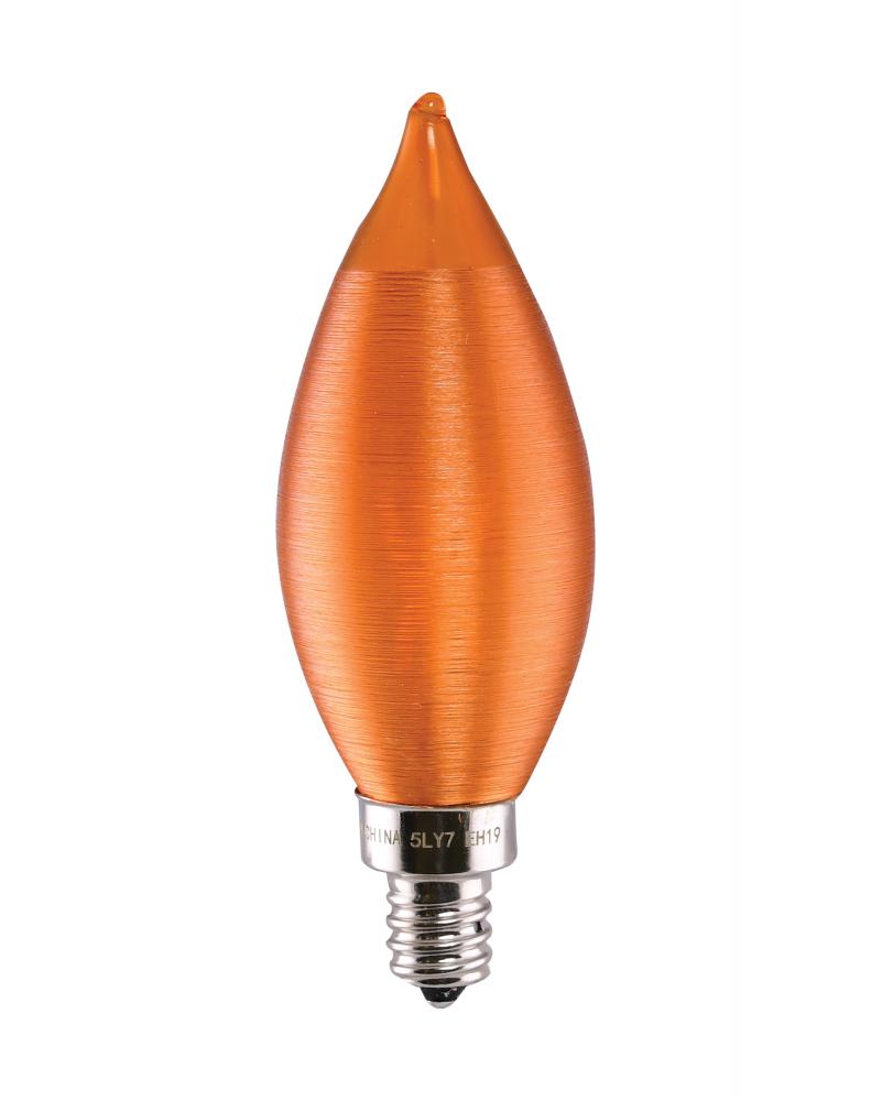2 Watt CA11 LED; Satin Spun Amber; Candelabra base; 2100K; 120 Volt