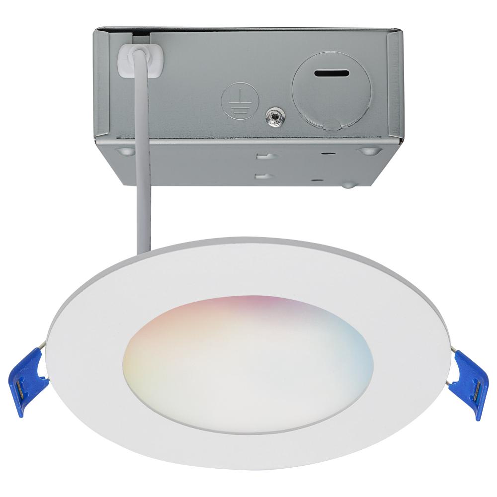 9 Watt; LED Direct Wire; Low Profile Downlight; 4 Inch Round; Starfish IOT; Tunable White and RGB;