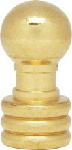 Satco Products Inc. 90/1386 - Ball Knob Finial; Burnished And Lacquered; 1-1/8" Height; 1/4-27