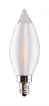 Satco Products Inc. S11300 - 2 Watt CA11 LED; Satin Spun Clear; Candelabra base; 2700K; 120 Volt