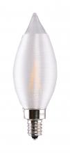 Satco Products Inc. S11304 - 2 Watt CA11 LED; Satin Spun Clear; Candelabra base; 2700K; 120 Volt; Carded