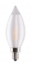 Satco Products Inc. S11306 - 4 Watt CA11 LED; Satin Spun Clear; Candelabra base; 2700K; 120 Volt; Carded