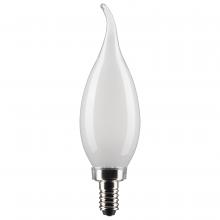 Satco Products Inc. S21843 - 4 Watt CA10 LED; Frosted; Candelabra Base; 2700K; 350 Lumens; 120 Volt; 2-Pack