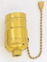 Satco Products Inc. S70/411 - Standard Socket With Pull Chain; Brite Gilt Finish