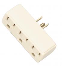 Satco Products Inc. S70/546 - Triple Tap Adapter; Polarized; Carded; Ivory Finish; Carded