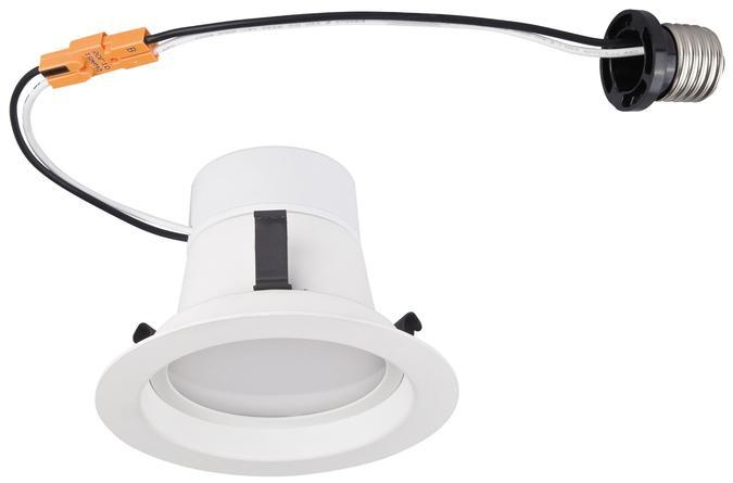8W 4" Recessed Downlight LED Dimmable Warm White (3000K) E26 (Medium) Base Socket Adapter,