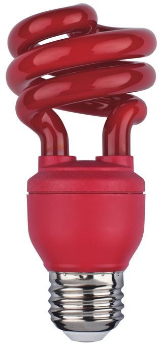 13 Watt Mini-Twist CFL Red E26 (Medium) Base, Box