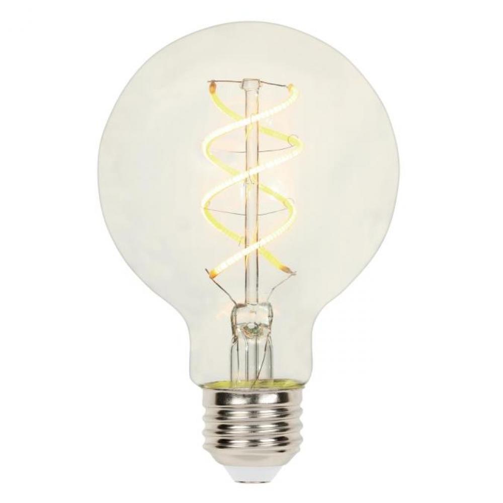 5W G25 Flexible Filament LED Dimmable Clear 2700K E26 (Medium) Base, 120 Volt, Box