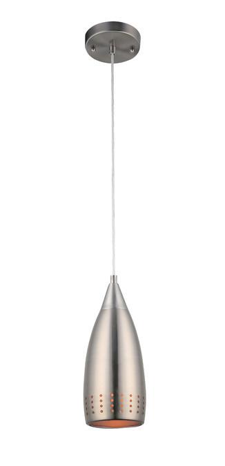 Mini Pendant Brushed Nickel Finish Perforated Metal Shade