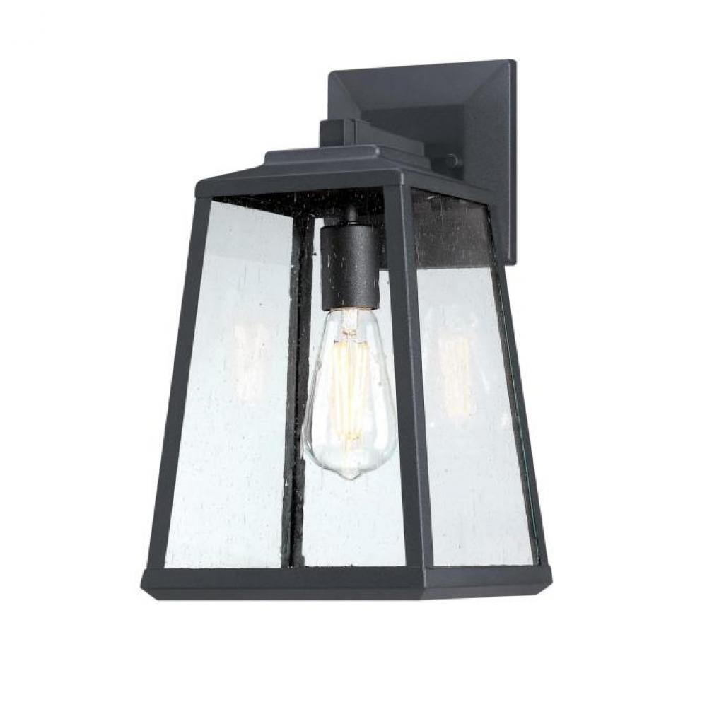 Wall Fixture Textured Black Finish Clear Seeded Glass